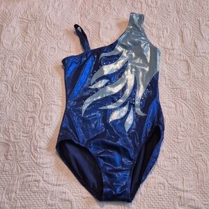 Balera Dance adult Small 2 tone blue shimmery leotard EUC
